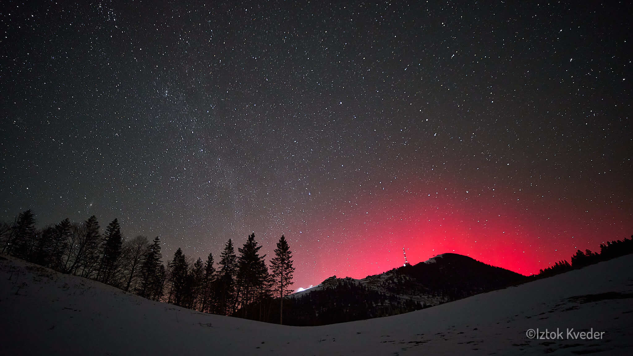 Chasing the Aurora and the Witch Head Nebula: Two Nights Under the Dark Sky Above Krvavec